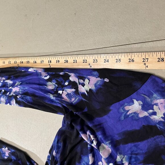 Simply Vera Vera Wang Floral Long-Sleeve Blouse Size L - Picture 8 of 8